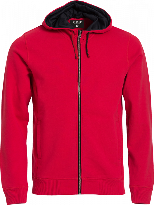 Clique - Classic Hoody Full Zip - Rouge & noir