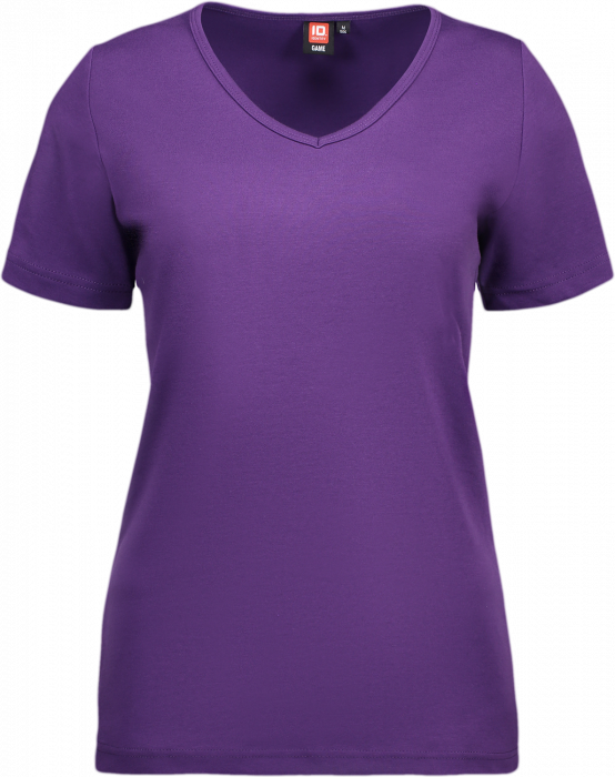 ID - Ladies' Interlock T-Shirt V-Neck - Paars