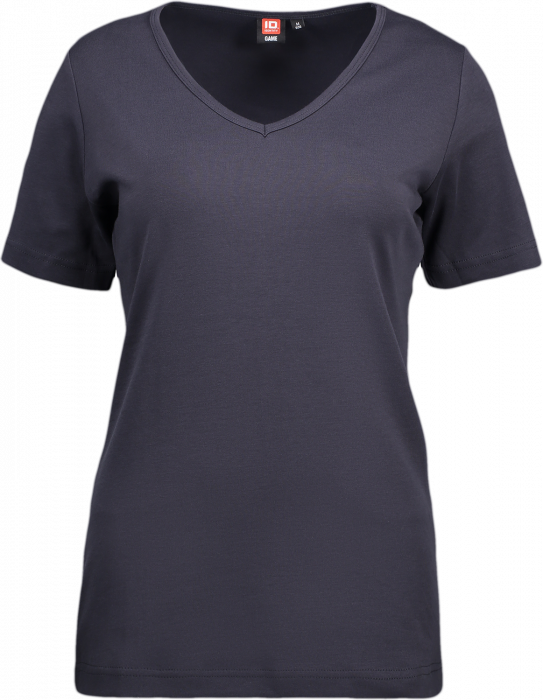 ID - Interlock Dame T-Shirt V-Hals - Navy