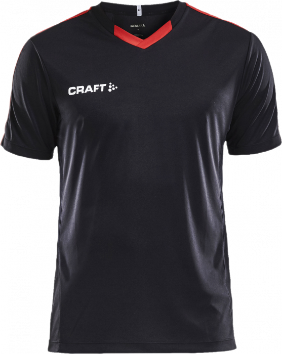 Craft - Progress Contrast Jersey Junior - Czarny & czerwony