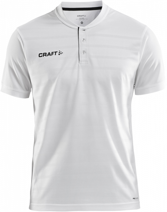 Craft - Pro Control Button Jersey Youth - Vit & svart