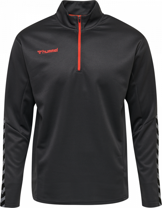 Hummel - Authentic Half-Zip Sweatshirt - Asphalt & orange