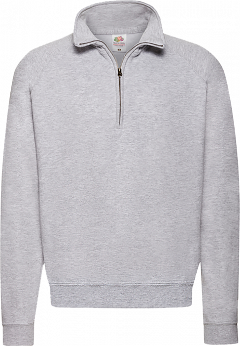 Fruit of the loom - Classic Zip Neck Sweat - Heather Grey