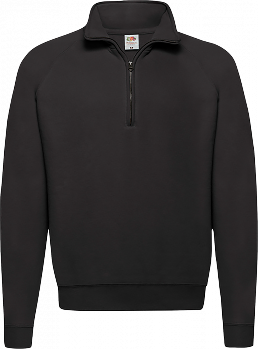 Fruit of the loom - Classic Zip Neck Sweat - Czarny