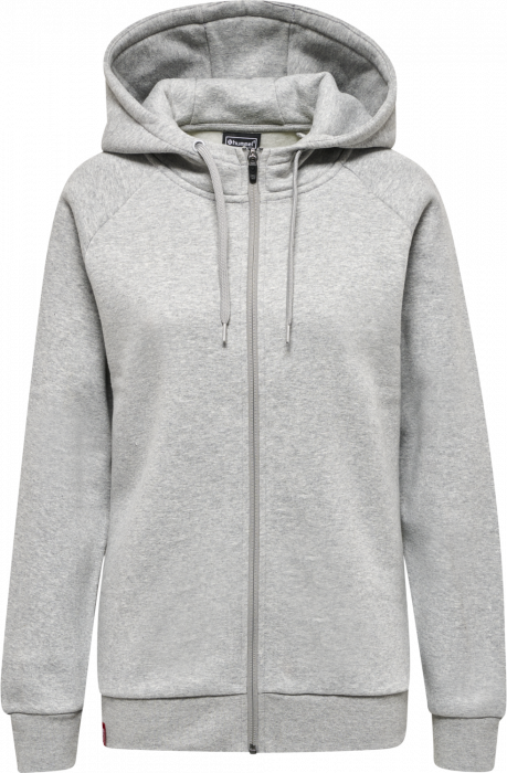 Hummel - Red Heavy With Zip Hoodie Women - Grey Melange