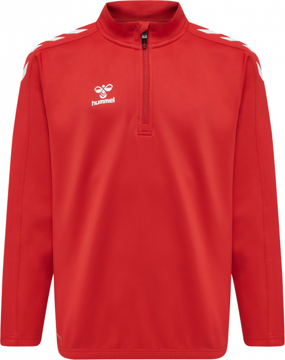 Hummel - Core Xk Half Zip Trøje Jr - True Red & hvid