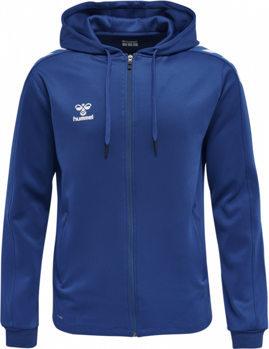 Hummel - Core Xk Poly Hoodie With Zipper - True Blue & weiß