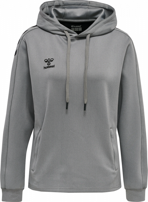 Hummel - Core Xk Poly Hoodie Women - Grey Melange & negro