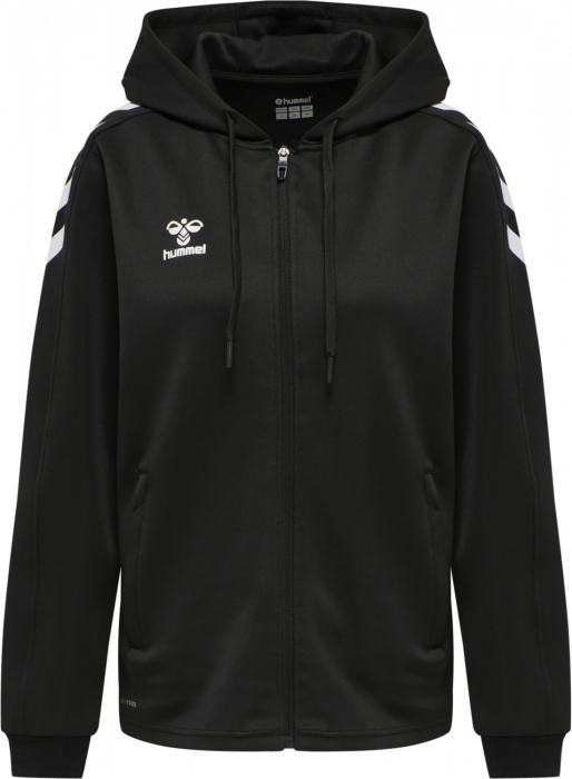 Hummel - Core Xk Poly Hoodie With Zipper Women - Nero & bianco