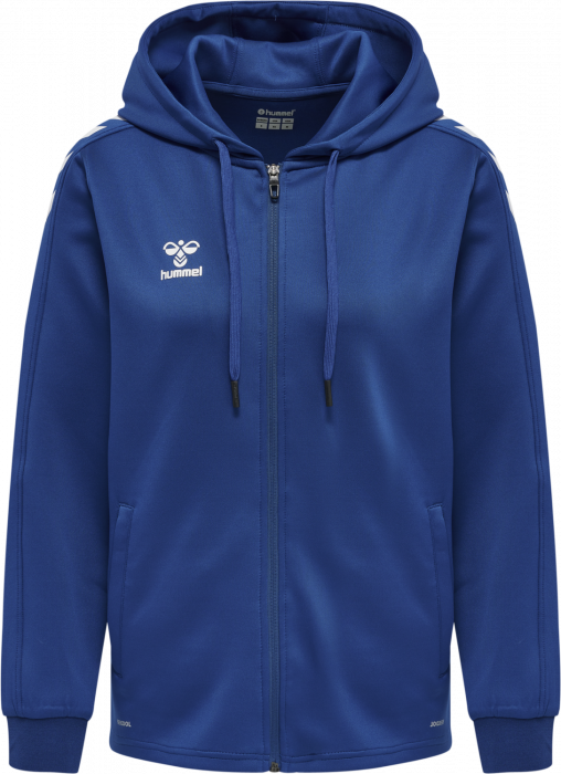 Hummel - Core Xk Poly Hoodie With Zipper Women - True Blue & weiß