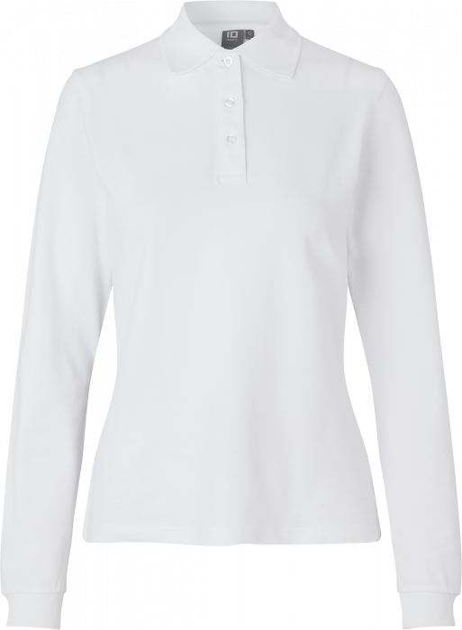 ID - Long-Sleeved Polo Shirt Stretch Woman - Weiß