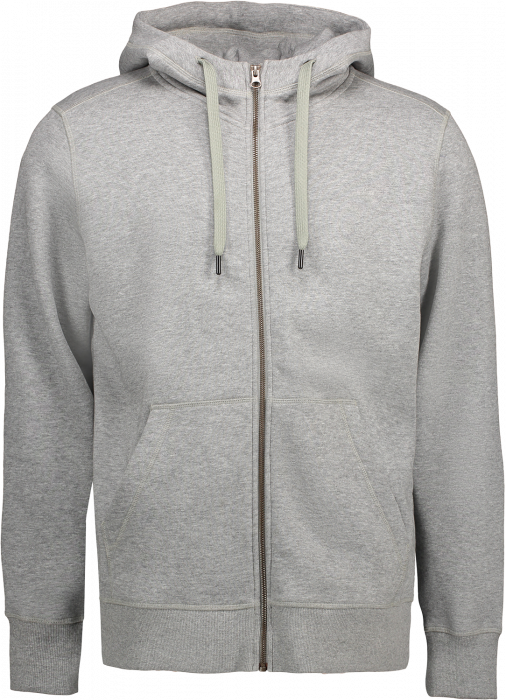 ID - Hoodie W. Zip  (Mens) - Grey Melange